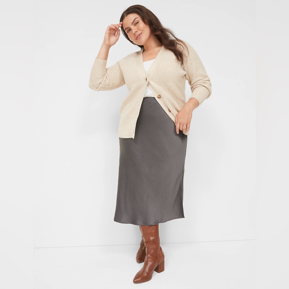 Lane Bryant Grey Bias Cut Slip Skirt - Sizes 18 and/or 20 New With Tags!